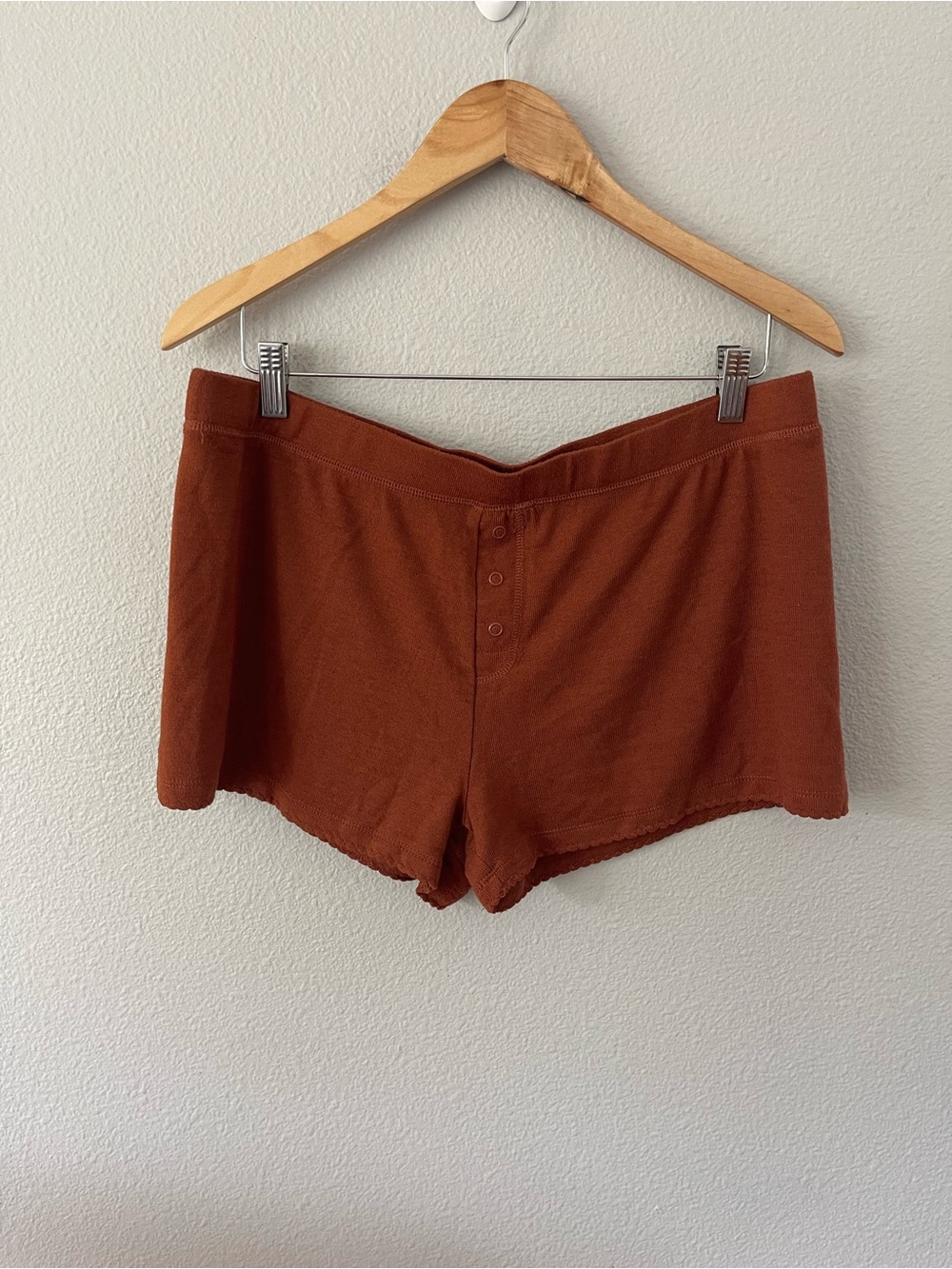 P.J. Salvage Textured Basics / Essentials Lounge Pajama Shorts XL Rust Color